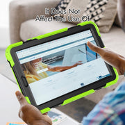 For Lenovo Tab M9 Silicone Hybrid PC Tablet Case with Shoulder Strap(Yellow Green)