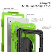For Lenovo Tab M9 Silicone Hybrid PC Tablet Case with Shoulder Strap(Yellow Green PC)