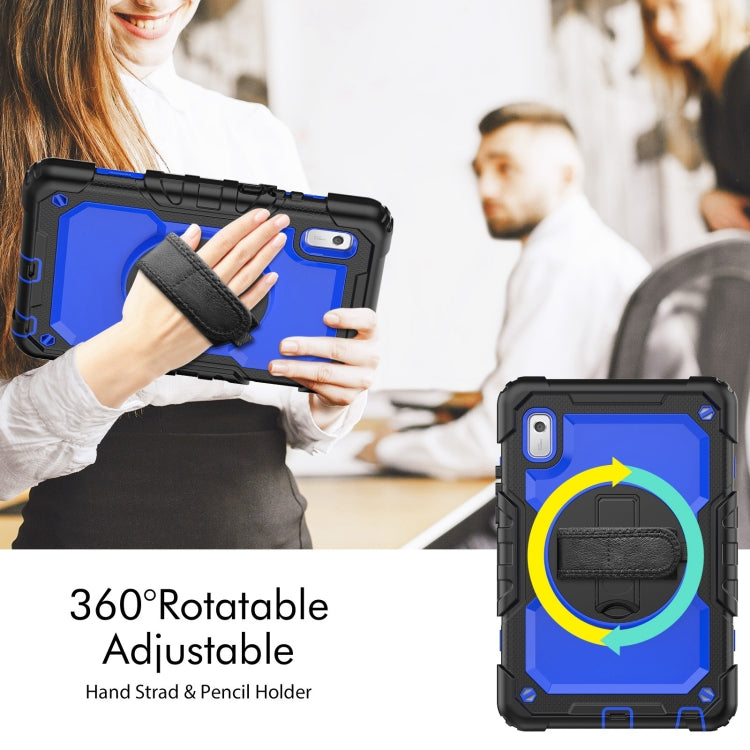 For Lenovo Tab M9 Silicone Hybrid PC Tablet Case with Shoulder Strap(Blue PC)