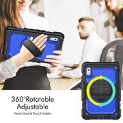 For Lenovo Tab M9 Silicone Hybrid PC Tablet Case with Shoulder Strap(Blue PC)
