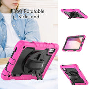 For Lenovo Tab M9 Silicone Hybrid PC Tablet Case with Shoulder Strap(Rose Red)