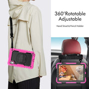 For Lenovo Tab M9 Silicone Hybrid PC Tablet Case with Shoulder Strap(Rose Red)