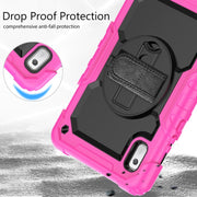 For Lenovo Tab M9 Silicone Hybrid PC Tablet Case with Shoulder Strap(Rose Red)