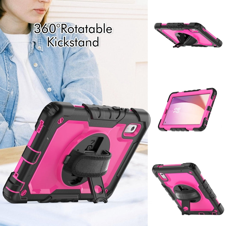 For Lenovo Tab M9 Silicone Hybrid PC Tablet Case with Shoulder Strap(Rose Red PC)