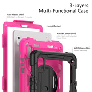 For Lenovo Tab M9 Silicone Hybrid PC Tablet Case with Shoulder Strap(Rose Red PC)