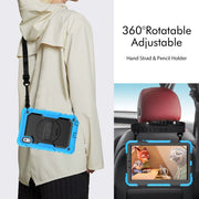 For Lenovo Tab M9 Silicone Hybrid PC Tablet Case with Shoulder Strap(Light Blue)