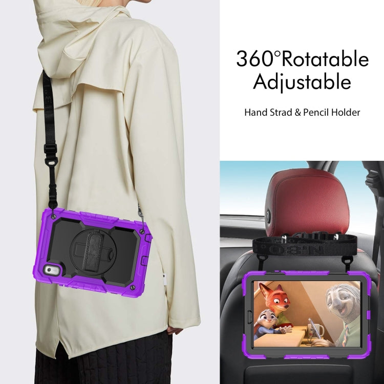 For Lenovo Tab M9 Silicone Hybrid PC Tablet Case with Shoulder Strap(Purple)