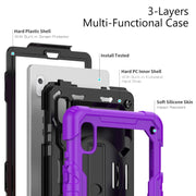 For Lenovo Tab M9 Silicone Hybrid PC Tablet Case with Shoulder Strap(Purple)