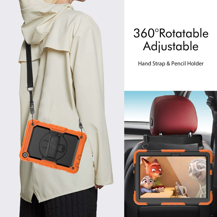 For Lenovo Tab M10 10.1 Gen 3rd Silicone Hybrid PC Tablet Case with Shoulder Strap(Orange)