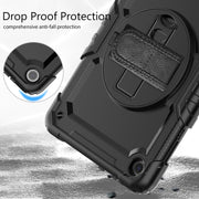 For Lenovo Tab M10 10.1 Gen 3rd Silicone Hybrid PC Tablet Case with Shoulder Strap(Black)