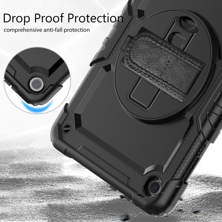 For Lenovo Tab M10 10.1 Gen 3rd Silicone Hybrid PC Tablet Case with Shoulder Strap(Black)