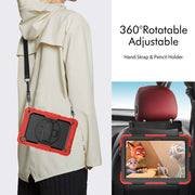 For Lenovo Tab M10 10.1 Gen 3rd Silicone Hybrid PC Tablet Case with Shoulder Strap(Red)