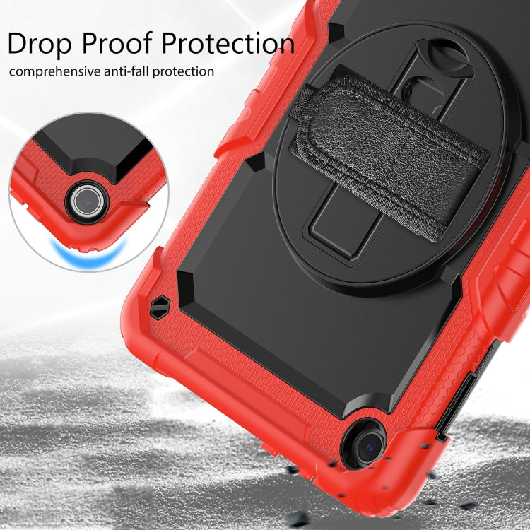 For Lenovo Tab M10 10.1 Gen 3rd Silicone Hybrid PC Tablet Case with Shoulder Strap(Red)