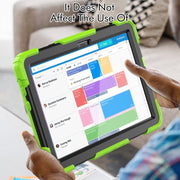 For Lenovo Tab M10 10.1 Gen 3rd Silicone Hybrid PC Tablet Case with Shoulder Strap(Yellow Green)