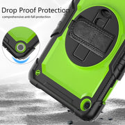 For Lenovo Tab M10 10.1 Gen 3rd Silicone Hybrid PC Tablet Case with Shoulder Strap(Yellow Green PC)