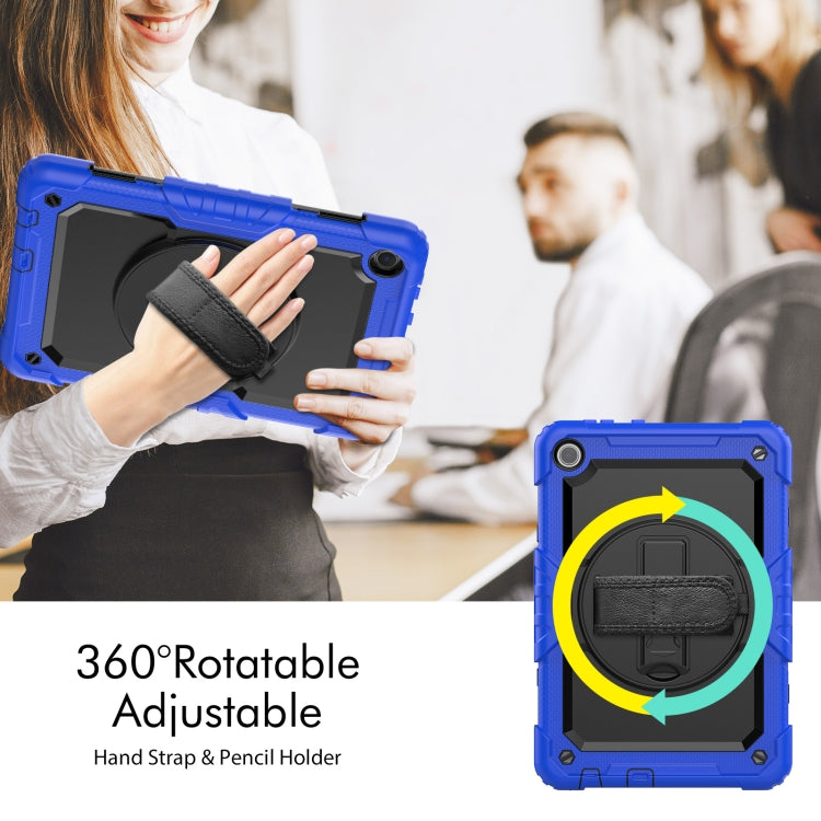 For Lenovo Tab M10 10.1 Gen 3rd Silicone Hybrid PC Tablet Case with Shoulder Strap(Blue)