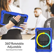 For Lenovo Tab M10 10.1 Gen 3rd Silicone Hybrid PC Tablet Case with Shoulder Strap(Blue)