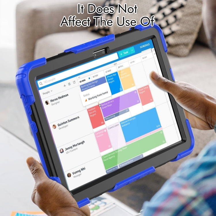 For Lenovo Tab M10 10.1 Gen 3rd Silicone Hybrid PC Tablet Case with Shoulder Strap(Blue)