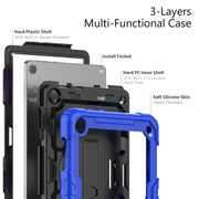For Lenovo Tab M10 10.1 Gen 3rd Silicone Hybrid PC Tablet Case with Shoulder Strap(Blue)
