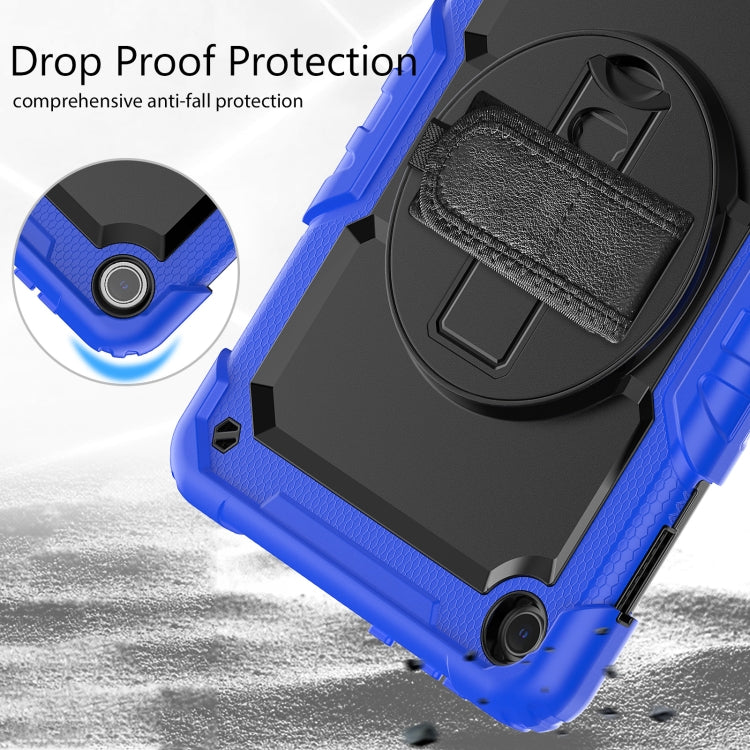 For Lenovo Tab M10 10.1 Gen 3rd Silicone Hybrid PC Tablet Case with Shoulder Strap(Blue)