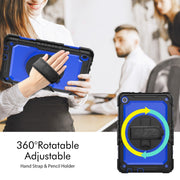 For Lenovo Tab M10 10.1 Gen 3rd Silicone Hybrid PC Tablet Case with Shoulder Strap(Blue PC)