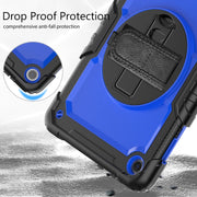 For Lenovo Tab M10 10.1 Gen 3rd Silicone Hybrid PC Tablet Case with Shoulder Strap(Blue PC)