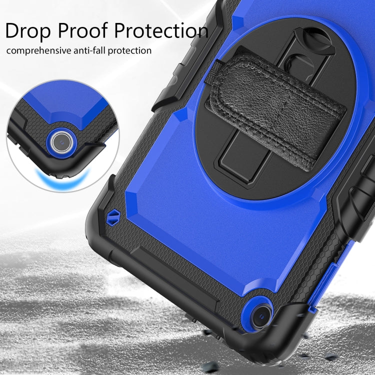 For Lenovo Tab M10 10.1 Gen 3rd Silicone Hybrid PC Tablet Case with Shoulder Strap(Blue PC)