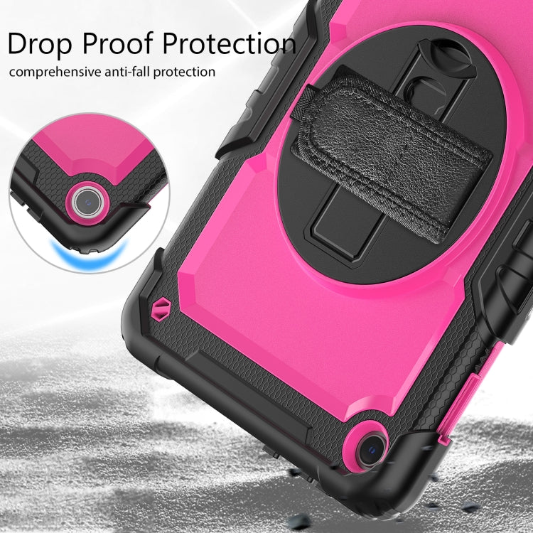 For Lenovo Tab M10 10.1 Gen 3rd Silicone Hybrid PC Tablet Case with Shoulder Strap(Rose Red PC)