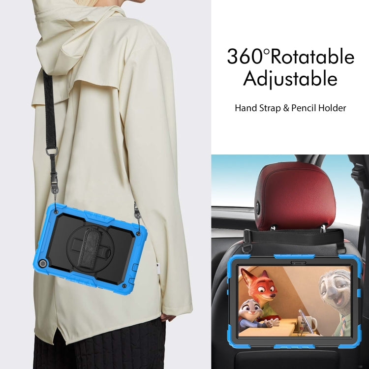 For Lenovo Tab M10 10.1 Gen 3rd Silicone Hybrid PC Tablet Case with Shoulder Strap(Light Blue)