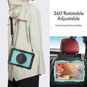 For Lenovo Tab M10 10.1 Gen 3rd Silicone Hybrid PC Tablet Case with Shoulder Strap(Light Blue PC)