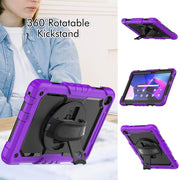 For Lenovo Tab M10 10.1 Gen 3rd Silicone Hybrid PC Tablet Case with Shoulder Strap(Purple)