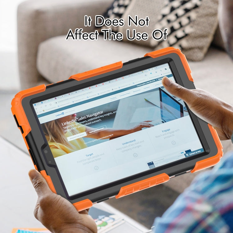 For Lenovo Tab M8 HD 2020/2019 Silicone Hybrid PC Tablet Case with Shoulder Strap(Orange)