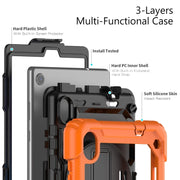 For Lenovo Tab M8 HD 2020/2019 Silicone Hybrid PC Tablet Case with Shoulder Strap(Orange)