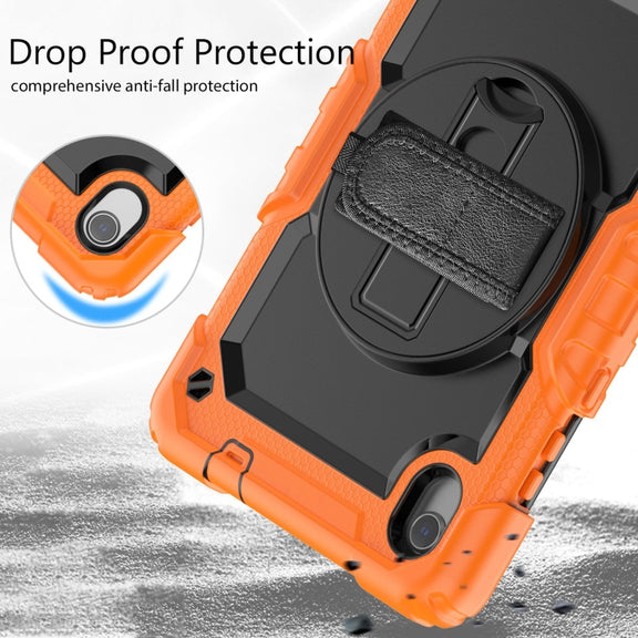 For Lenovo Tab M8 HD 2020/2019 Silicone Hybrid PC Tablet Case with Shoulder Strap(Orange)