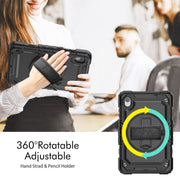 For Lenovo Tab M8 HD 2020/2019 Silicone Hybrid PC Tablet Case with Shoulder Strap(Black)