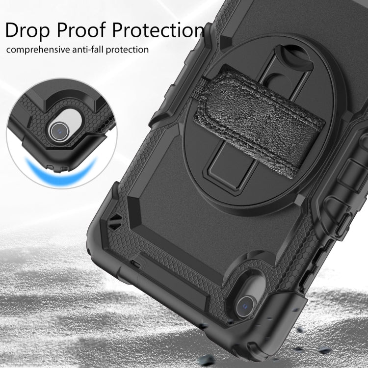 For Lenovo Tab M8 HD 2020/2019 Silicone Hybrid PC Tablet Case with Shoulder Strap(Black)