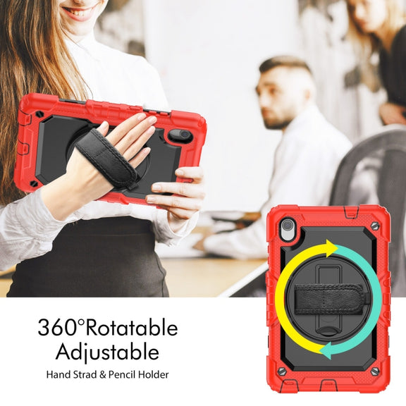 For Lenovo Tab M8 HD 2020/2019 Silicone Hybrid PC Tablet Case with Shoulder Strap(Red)