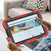 For Lenovo Tab M8 HD 2020/2019 Silicone Hybrid PC Tablet Case with Shoulder Strap(Red)