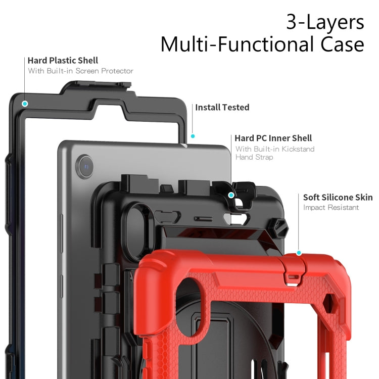 For Lenovo Tab M8 HD 2020/2019 Silicone Hybrid PC Tablet Case with Shoulder Strap(Red)