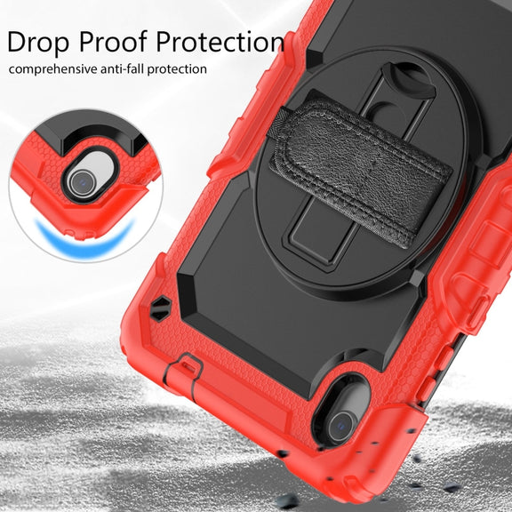 For Lenovo Tab M8 HD 2020/2019 Silicone Hybrid PC Tablet Case with Shoulder Strap(Red)