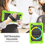 For Lenovo Tab M8 HD 2020/2019 Silicone Hybrid PC Tablet Case with Shoulder Strap(Yellow Green)