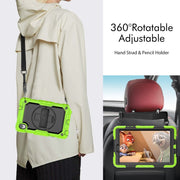 For Lenovo Tab M8 HD 2020/2019 Silicone Hybrid PC Tablet Case with Shoulder Strap(Yellow Green)