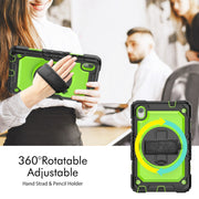 For Lenovo Tab M8 HD 2020/2019 Silicone Hybrid PC Tablet Case with Shoulder Strap(Yellow Green PC)