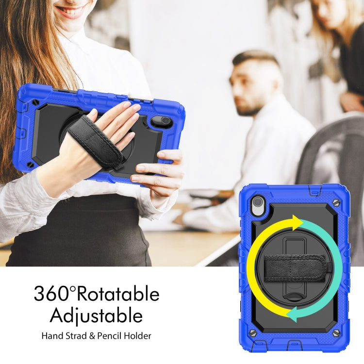 For Lenovo Tab M8 HD 2020/2019 Silicone Hybrid PC Tablet Case with Shoulder Strap(Blue)