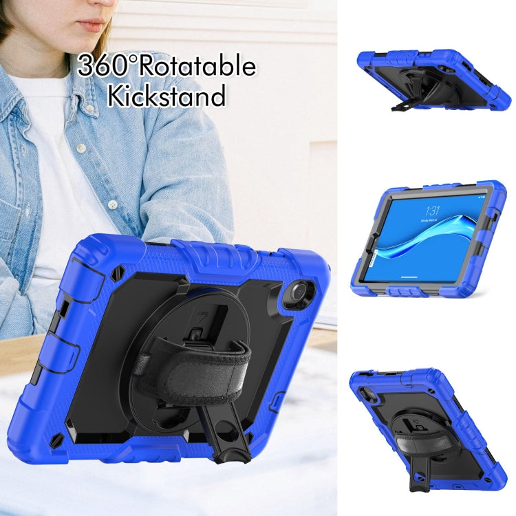 For Lenovo Tab M8 HD 2020/2019 Silicone Hybrid PC Tablet Case with Shoulder Strap(Blue)