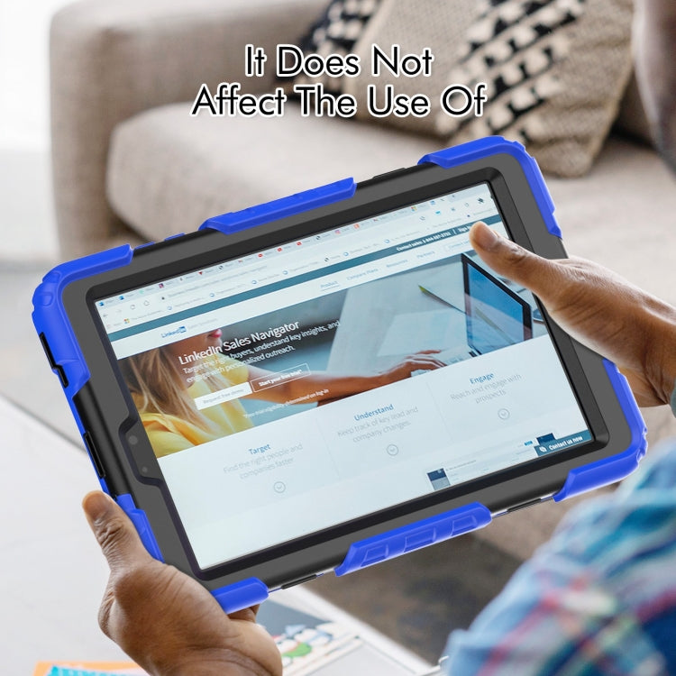 For Lenovo Tab M8 HD 2020/2019 Silicone Hybrid PC Tablet Case with Shoulder Strap(Blue)