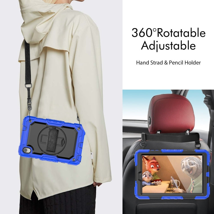 For Lenovo Tab M8 HD 2020/2019 Silicone Hybrid PC Tablet Case with Shoulder Strap(Blue)