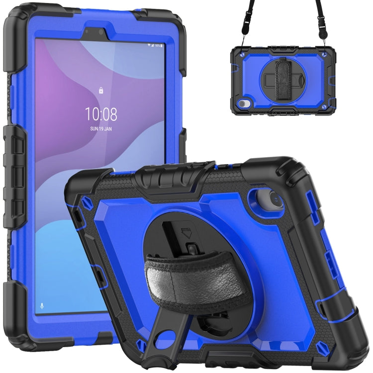 For Lenovo Tab M8 HD 2020/2019 Silicone Hybrid PC Tablet Case with Shoulder Strap(Blue PC)