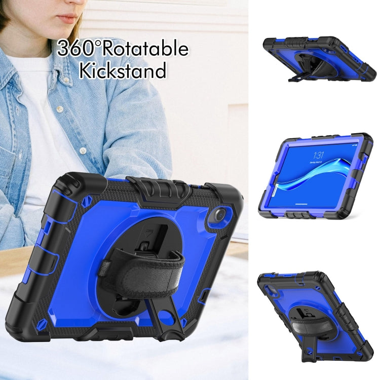 For Lenovo Tab M8 HD 2020/2019 Silicone Hybrid PC Tablet Case with Shoulder Strap(Blue PC)