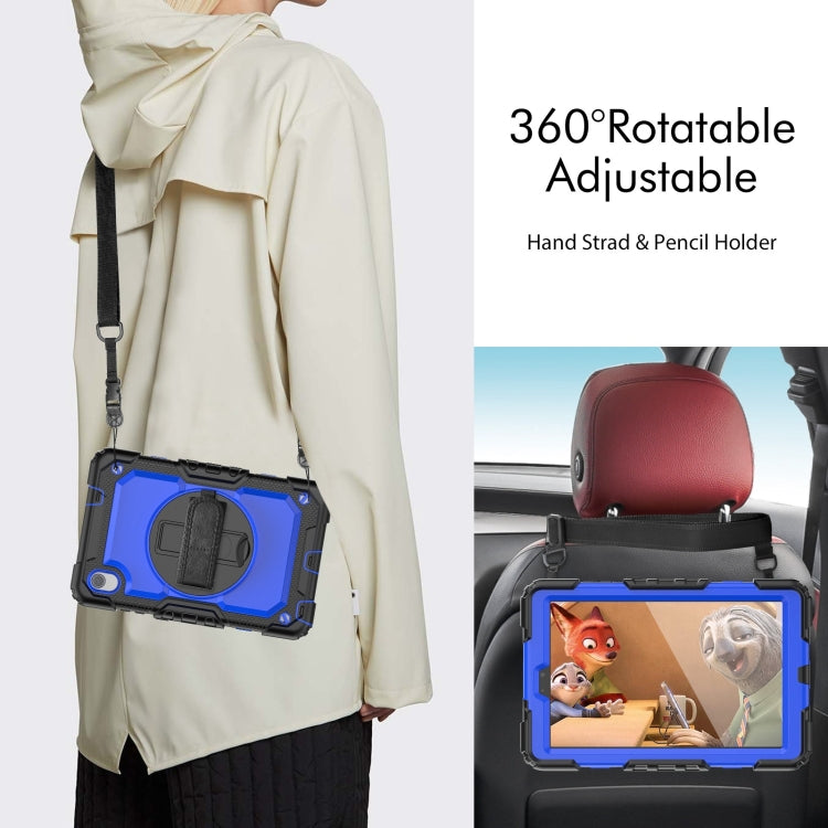 For Lenovo Tab M8 HD 2020/2019 Silicone Hybrid PC Tablet Case with Shoulder Strap(Blue PC)